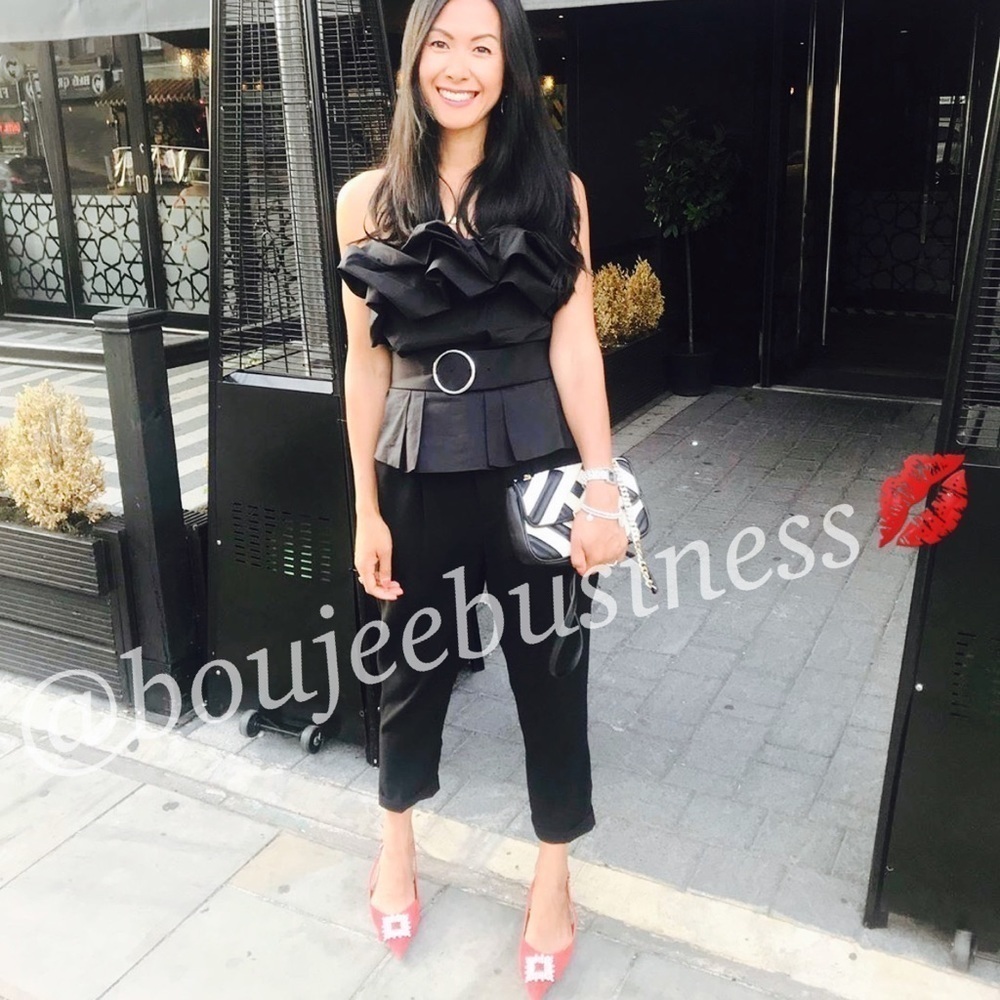 ZARA Flowy Off the Shoulder Belted Top - Picture 6 of 8
